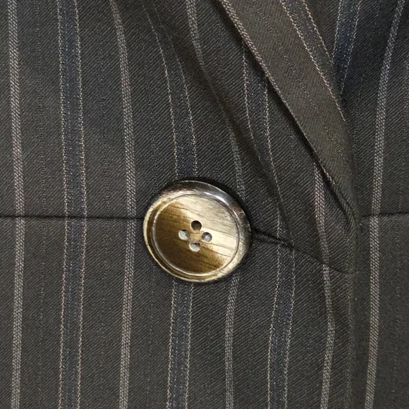 Vintage Y2K Signature by Larry Levine Grey Blue Pinstripe 3 Piece Suit Womens 12 - Picture 5 of 16